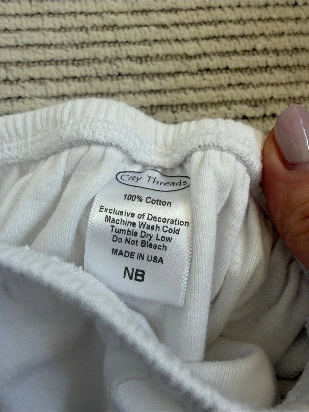 City Threads NB White Ruffle Diaper Cover